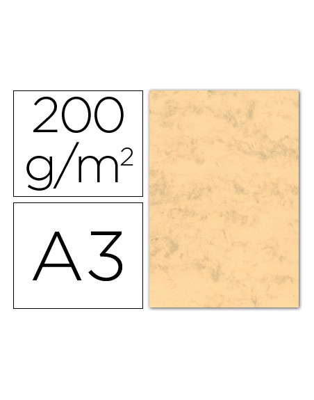 Cartulina marmoleada din a3 200 gr ocre paquete de 100 hojas