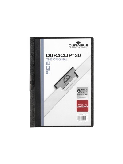 Carpeta duraclip dossier pinza lateral negro capacidad 30 hojas