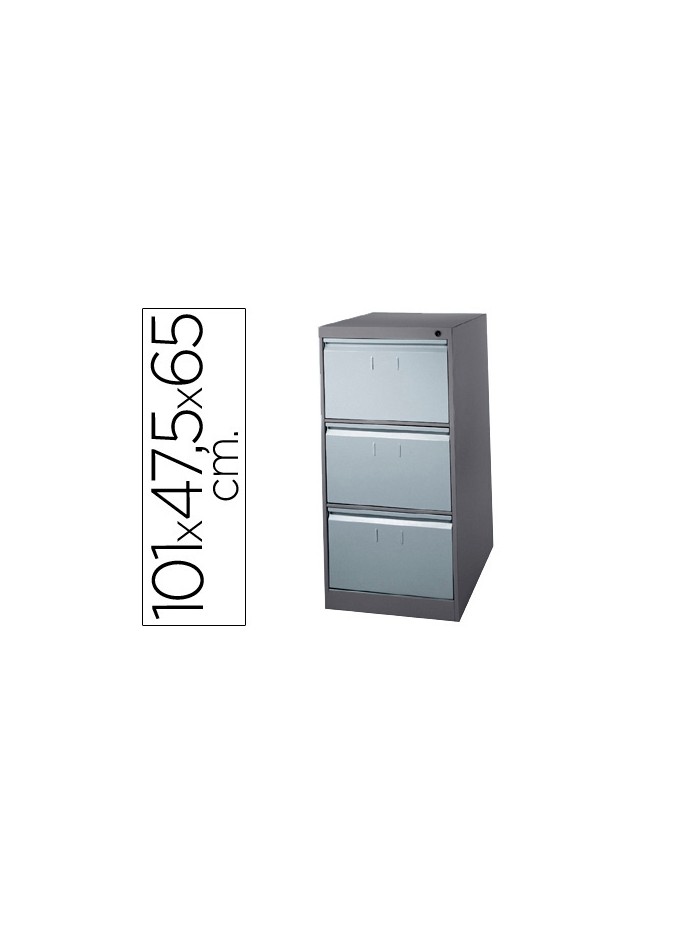 Fichero cajones de suelo metalico de 3 cajones 101 alto,65 prof. 47,5 ancho color gris n.1375 Fichero cajones de suelo metalico de 3 cajones 101 alto,65 prof. 47,5 ancho color gris n.1375