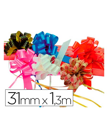 Cinta para hacer lazos oro 130 cm x 31 mm unidad