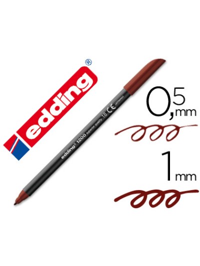 Rotulador edding punta fibra 1200 marron oscuro n. 18 punta redonda 0.5 mm