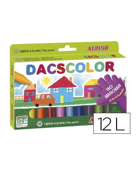 Lapices cera dacscolor caja de 12 colores