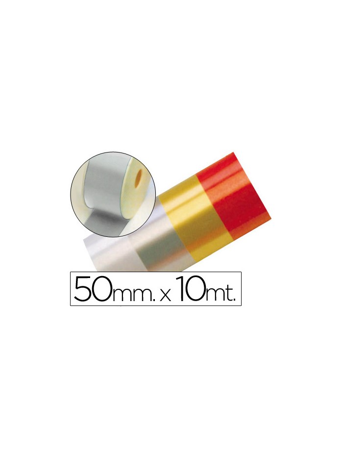 Cinta fantasia 10 mt x 50 mm plata Cinta fantasia 10 mt x 50 mm plata