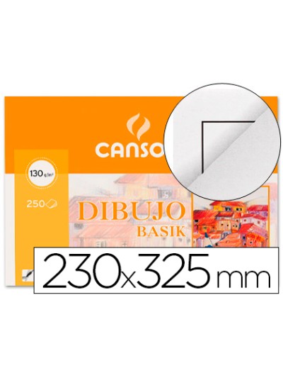 Papel dibujo basik 23x32.5 cm 130 gr con recuadro