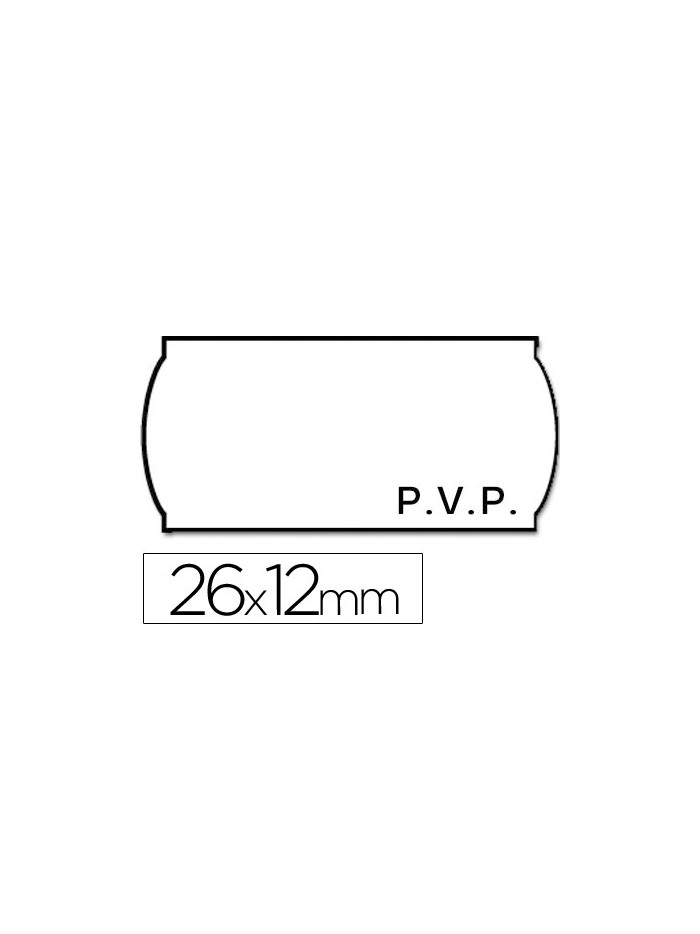 Etiquetas meto onduladas 26x12 mm pvp blanca adh.2 rollo 1500 etiquetas troqueladas Etiquetas meto onduladas 26x12 mm pvp blanca adh.2 rollo 1500 etiquetas troqueladas