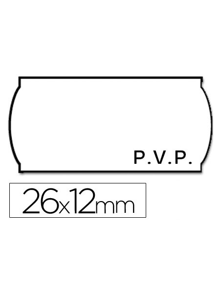 Etiquetas meto onduladas 26x12 mm pvp blanca adh.2 rollo 1500 etiquetas troqueladas