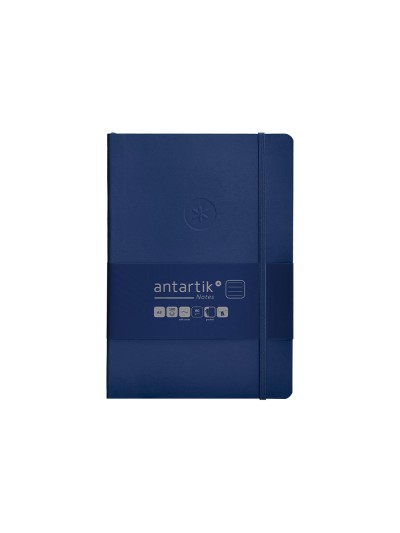 Cuaderno con gomilla antartik notes tapa blanda a5 hojas rayas azul marino 80 hojas 80 gr fsc
