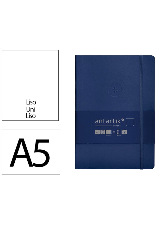 Cuaderno con gomilla antartik notes tapa blanda a5 hojas lisas azul marino 80 hojas 80 gr fsc Cuaderno con gomilla antartik notes tapa blanda a5 hojas lisas azul marino 80 hojas 80 gr fsc