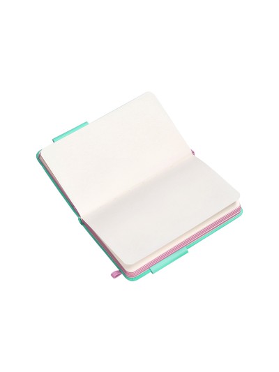 Cuaderno con gomilla antartik notes tapa dura a6 hojas lisas rosa y turquesa 100 hojas 80 gr fsc