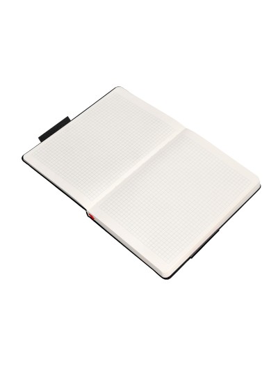 Cuaderno con gomilla antartik notes tapa dura a5 hojas cuadricula negro y rojo 100 hojas 80 gr fsc