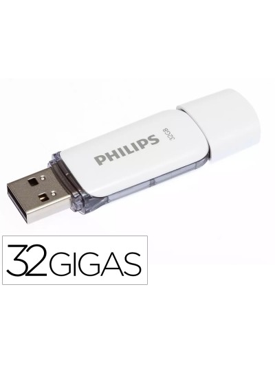 Memoria usb philips flash usb 2.0 32gb snow grey