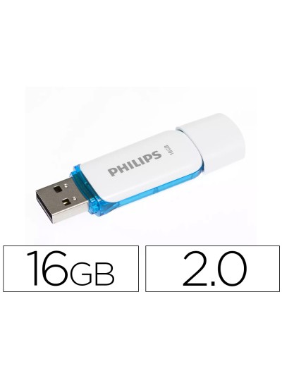 Memoria usb philips flash usb 2.0 16gb snow blue