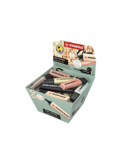 Rotulador stabilo boss pastel fluorescente 70 nature colors expositor cesta de 30 unidades colores surtidos