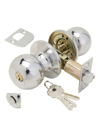 Pomo Puerta Wolfpack Con Llave Con Condena Cromado Para Entrada