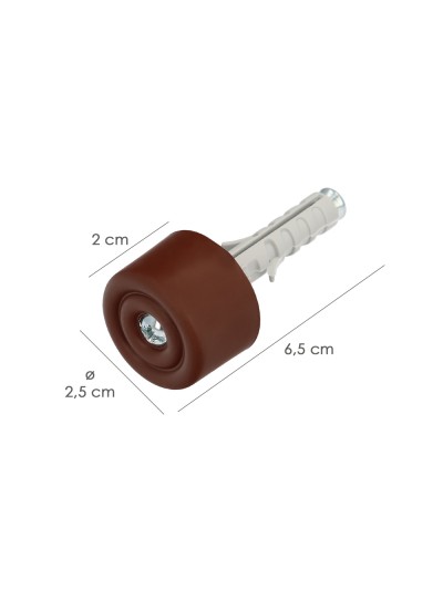 Tope Puerta Con Taco Nylon Marron  (Blister 2 Piezas)