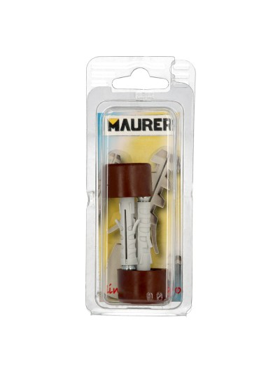 Tope Puerta Con Taco Nylon Marron  (Blister 2 Piezas)
