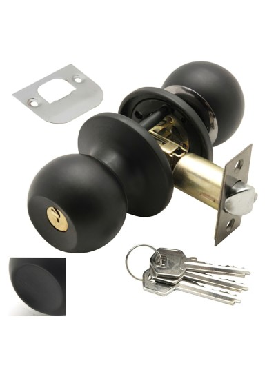 Pomo Puerta Wolfpack Con Llave Negro