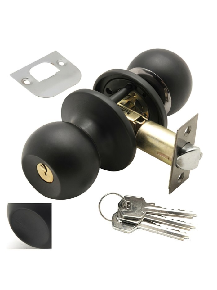 Pomo Puerta Wolfpack Con Llave Negro
