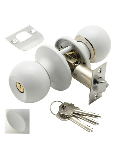Pomo Puerta Wolfpack Con Llave Blanco