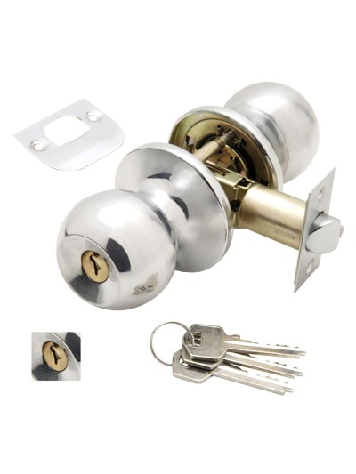 Pomo Puerta Wolfpack Con Llave Ambos Lados Cromado