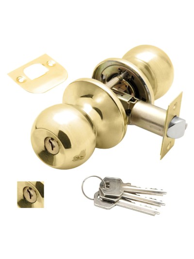 Pomo Puerta Wolfpack Con Llave Ambos Lados Latonado.