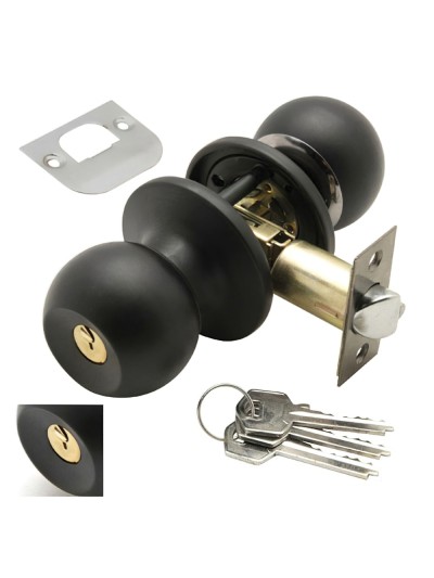 Pomo Puerta Wolfpack Con Llave Ambos Lados Negro