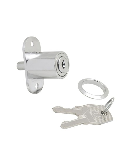 Cerradura Puerta Corredera Con Pulsador 347/27 mm. Cromado