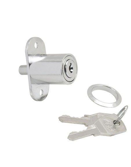 Cerradura Puerta Corredera Con Pulsador 347/27 mm. Cromado
