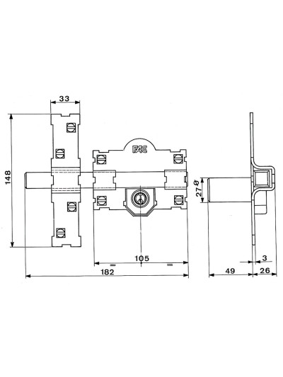 Cerrojo Fac 101-l/105-p  Llaves Iguales