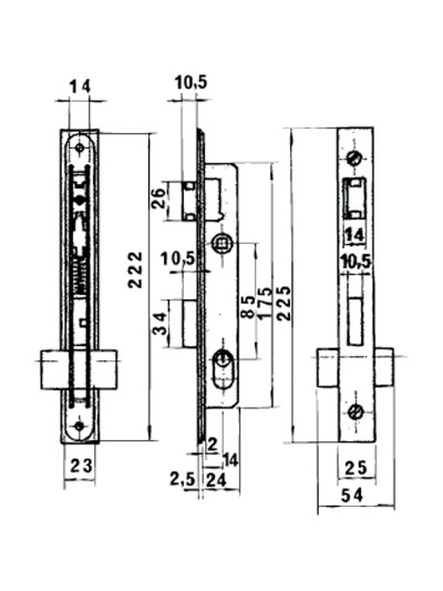 Cerradura Lince 5550  Aluminio  14 mm.