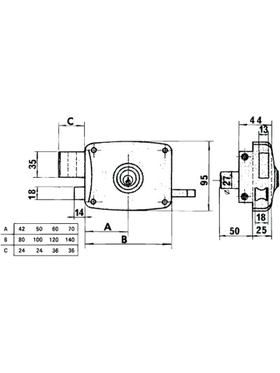 Cerradura Lince 5124A-BOap/120 Derecha