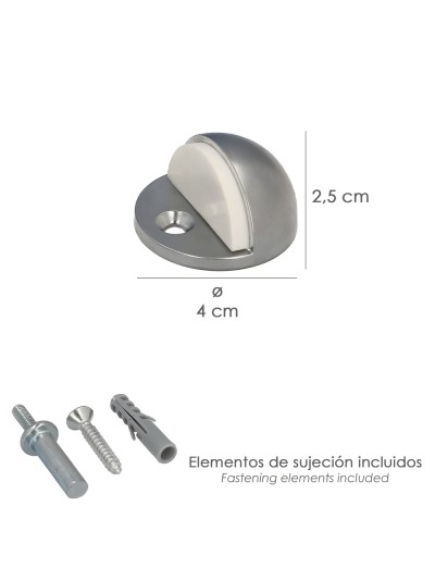 Tope Puerta Wolfpack Atornillar Acero Inoxidable Plata mate