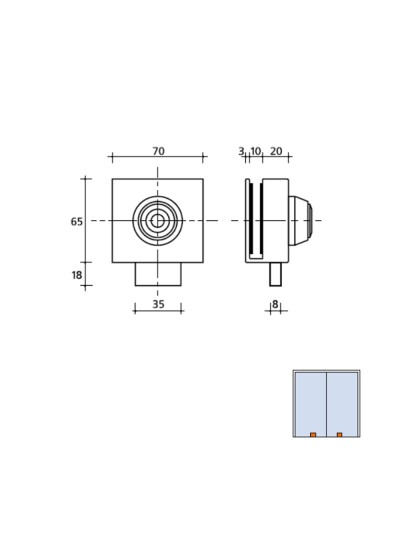 Cerradura Cbm 2003 Puerta Cristal Llave Tubular