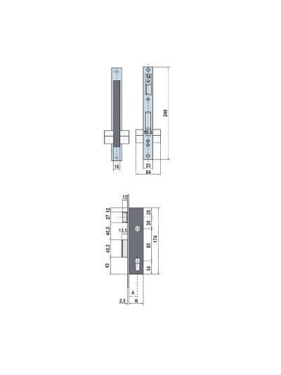 Cerradura Lince 5530-20    Frente Inoxidable