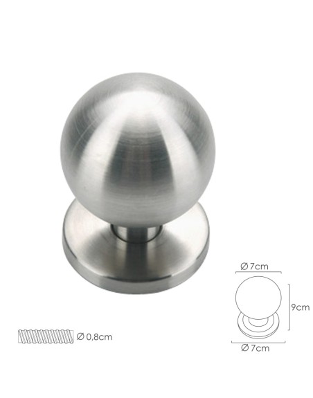 Pomo Puerta Esferico Color Inox Oryx