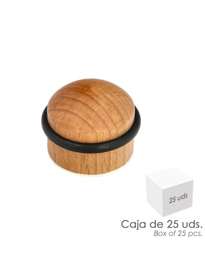 Tope Puerta Wolfpack Atornillar / Adhesivo Madera Haya Barnizado  (Caja 25 Unidades)