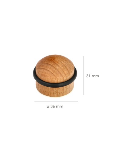 Tope Puerta Wolfpack Atornillar / Adhesivo Madera Haya Barnizado  (Caja 25 Unidades)