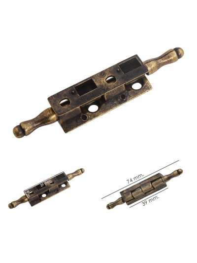 Bisagra Desmontable Con Pasador y Remate Oro Viejo 74 mm.