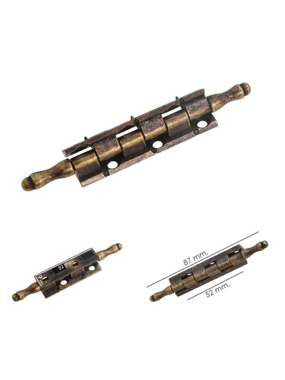 Bisagra Desmontable Con Pasador y Remate Oro Viejo 87 mm.
