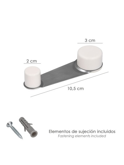 Tope Puerta Adhesivo con Retenedor Blanco