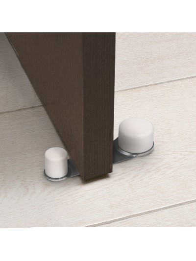 Tope Puerta Adhesivo con Retenedor Blanco