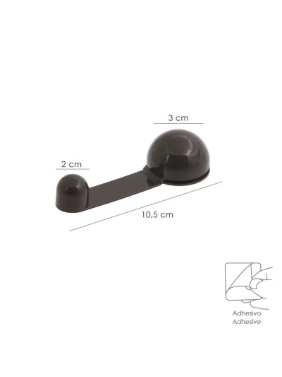 Tope Puerta Adhesivo con Retenedor Marrón