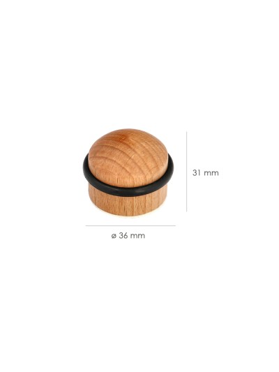 Tope Puerta Atornillable Adhesivo Madera Redondo Roble Claro