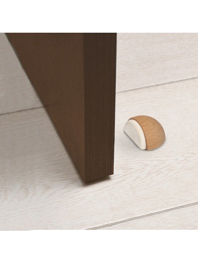 Tope Puerta Adhesivo Madera Media Luna Roble