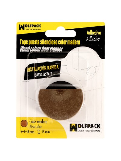Tope Puerta Adhesivo Silencioso Color Madera