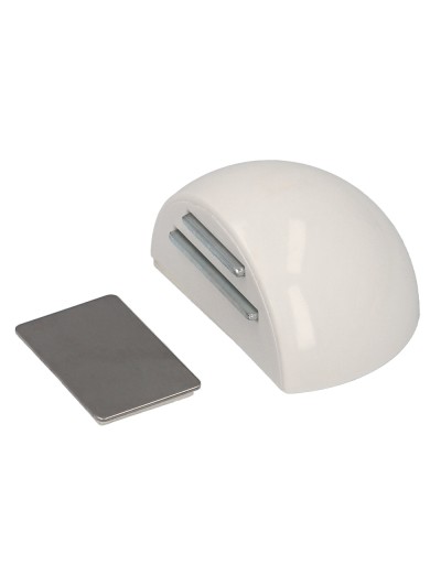 Tope Puerta Adhesivo con Imán Retenedor Blanco