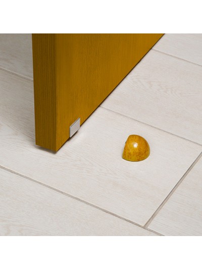 Tope Puerta Adhesivo con Imán Retenedor Color Madera