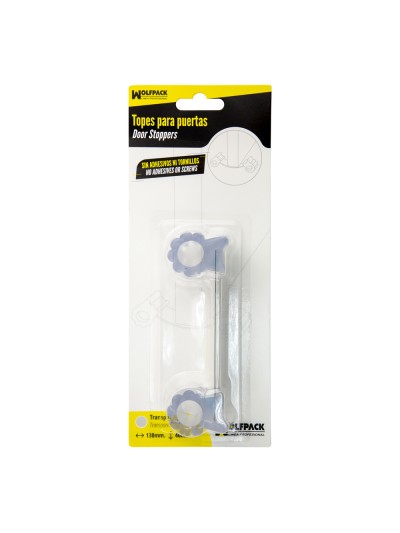 Tope Sujeta Puerta Goma Transparente 13 cm.