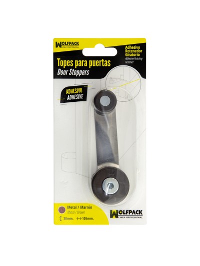 Tope Puerta Con Retenedor Metalico / Goma Marron