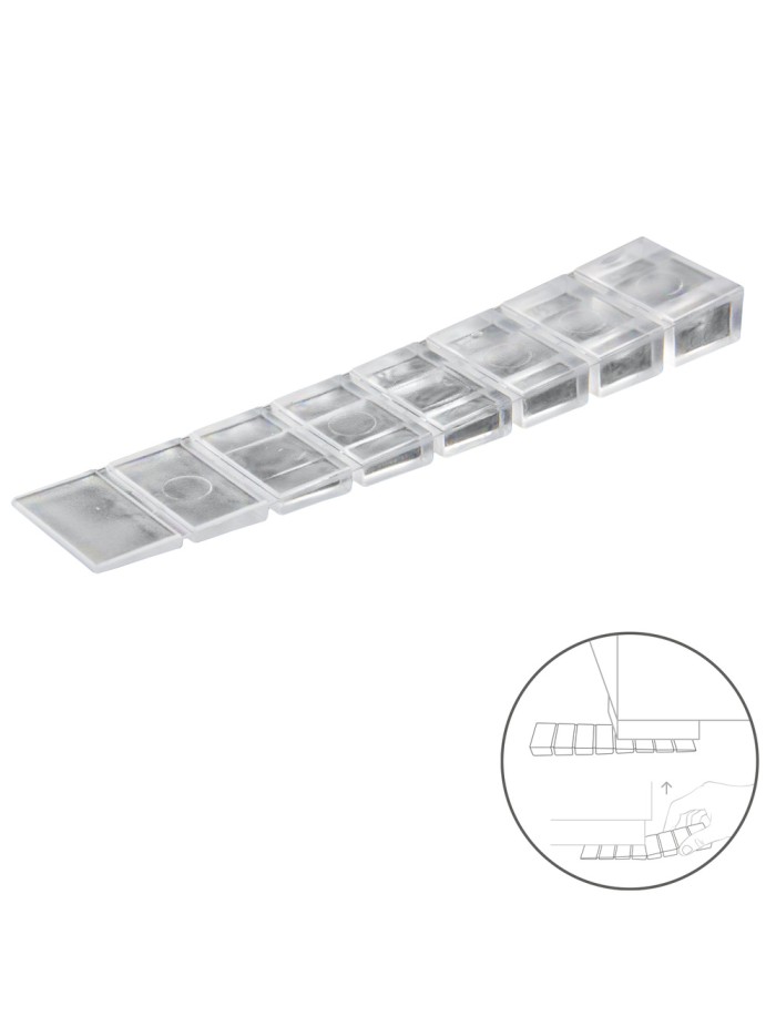 Cuñas Calza Muebles Ajustable / Recortable Transparente (Blister 9 Piezas)